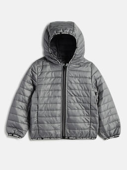 Chicco - Boys Grey Lightweight Hooded Puffer