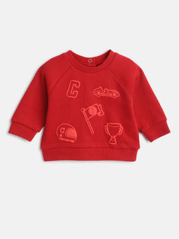 Chicco - Boys Red Applique Detail Sweatshirt