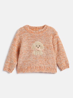 Chicco - Girls Orange Applique Detail Sweater
