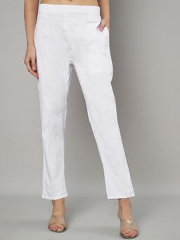 Bcz Style - Women White Lycra Plain Pant