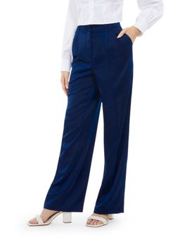 Guess - Blue Solid Wide Trouser