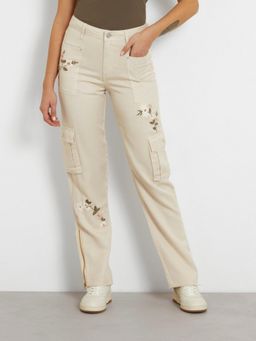 Guess - Beige Printed Straight Cargo