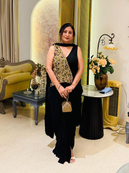 The Black Sheep Collective - Black Bewitched Draped Skirt with Blouse and Stole