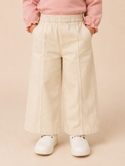 Bloom Up - Girls Ivory Straight Leg Cotton Pant