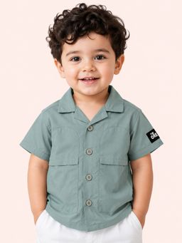 Bloom Up - Smoke Green Casual Shirt For Boys And Toddlers