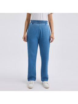 Pepe Jeans - Women Blue High Rise Knitted Pant