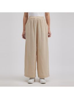 Pepe Jeans - Women Beige High Rise Wide Leg Palazzo