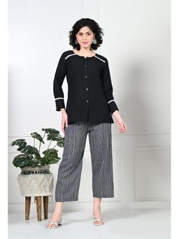 Laado - Black Striped Handloom Co-Ord (Set of 2)