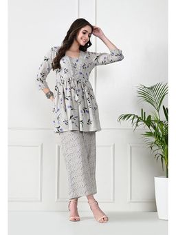 Laado - Grey Floral Co-Ord (Set of 2)
