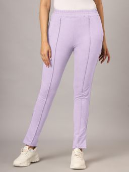 BRINNS - Women Lavender Solid Mid Rise Cotton Regular Track Pant