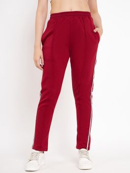 BRINNS - Women Maroon Slim Fit Cotton Track Pant