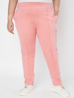 BRINNS - Women Peach Plus Size Slim Fit Cotton Track Pant
