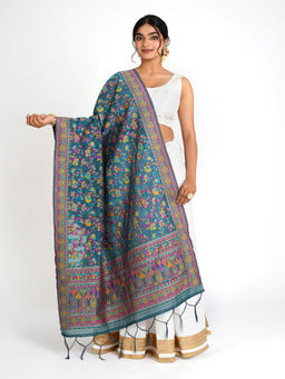 Teejh - Bhagyawati Teal Blue Dupatta