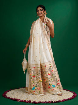 Teejh - Durga Off White Dupatta