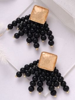 Joker and Witch - Joker & Witch Royal Pearl Black And Gold Earrings