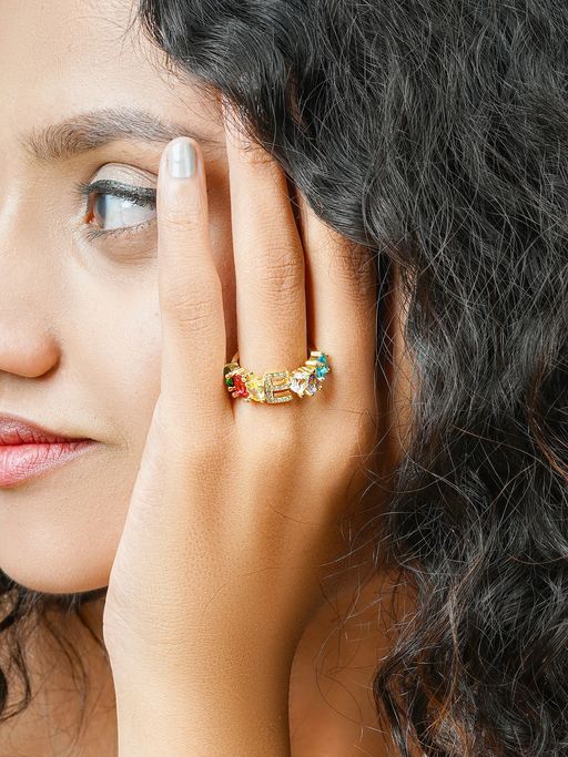 Joker and Witch Joker & Witch Lowe Multicolour Alphabet E Ring