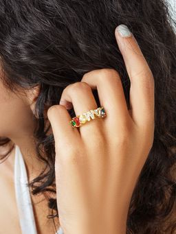 Joker and Witch - Joker & Witch Lowe Multicolour Alphabet W Ring