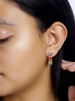 Joker and Witch - Joker & Witch Myraa Hoop Multicolour Stone Earrings