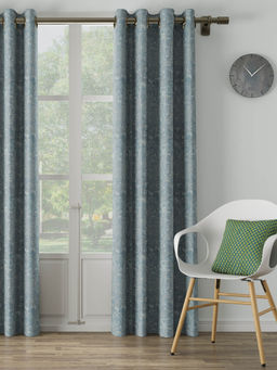 Ddecor Live Beautiful - 7 Feet Ready Made Curtain Blue