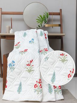 Urban Space - 3 Layer Reversible Cotton A/C Blanket (High Garden Red)