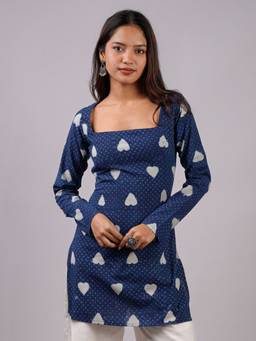 NISHORAMA - Blue Sneha Full Sleeved Corset Kurti