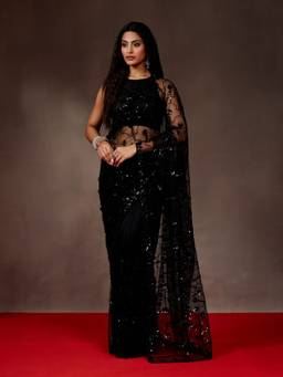 Kasee - Women's Black Saree