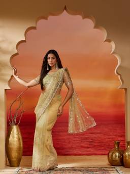 Kasee - Women's Green Saree
