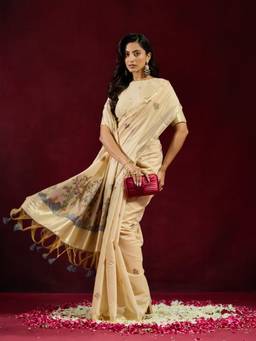 Kasee - Women's Cream Saree