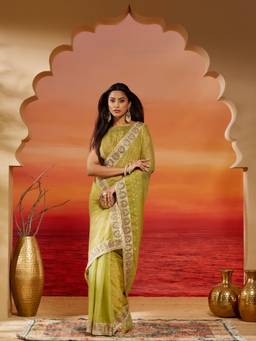 Kasee - Pastel Gold Embellished Saree