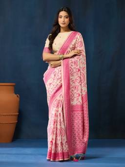 Kasee - Off White Printed Saree
