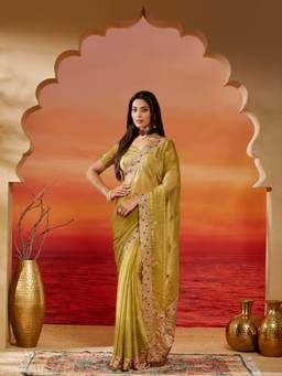 Kasee - Green Ethnic Motifs Saree