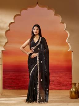 Kasee - Black Embellished Saree