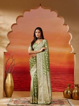 Kasee - Olive Woven Saree