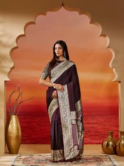 Kasee - Purple Woven Saree