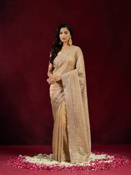 Kasee - Gold Dotted Ethnic Motifs Saree