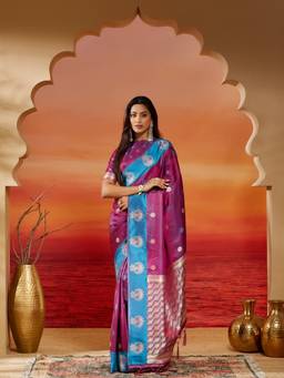 Kasee - Wine Woven Saree
