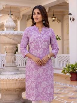Rangita - Women Purple Printed Kurta