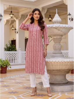 Rangita - Women Pink Printed Kurta