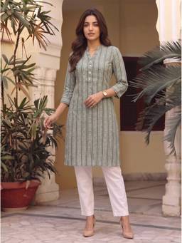 Rangita - Women Green Printed Kurta