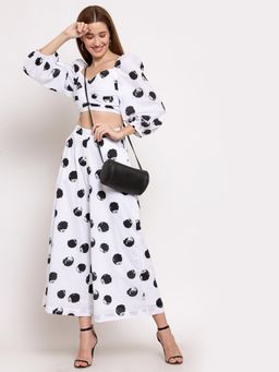 Ayrolane - White Printed Co Ord Set With Palazzo Pants