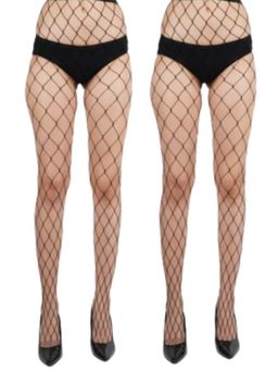 NEXT2SKIN - Women's Fishnet Mesh Pantyhose Stockings Black, XLargeNet (Pack of 2)