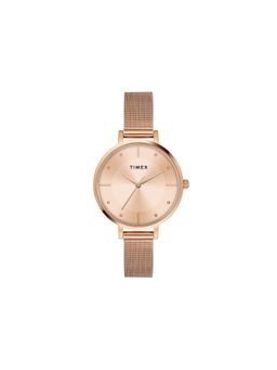 Timex - Women Rose Gold Round Dial Analog Watch - TWEL155SMU10 (M)
