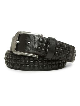 ART N VINTAGE - Genuine Black Leather Interlace Weave Belt