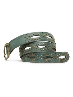ART N VINTAGE - Blue Laser with Studded Leather Belt for Women