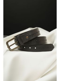ART N VINTAGE - Genuine Black Leather Crafted Men's Belt