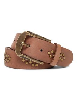 ART N VINTAGE - Mens Natural Studded Leather Belt