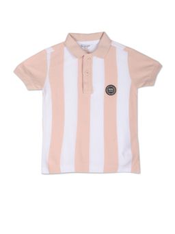 U.S. POLO ASSN. - Pink & White Vertical Stripe Pique Polo Shirt