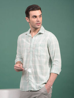 CRIMSOUNE CLUB - Men Green Checked Shirt