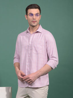 CRIMSOUNE CLUB - Men Checked Linen Shirt