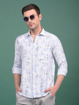 CRIMSOUNE CLUB - Men Blue Printed Shirt